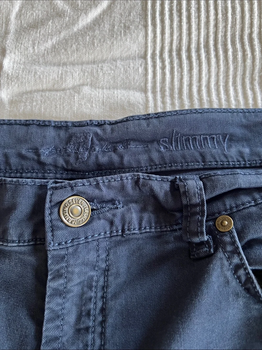 7 For All Mankind Kids Navy Blue Straight-Leg Pants